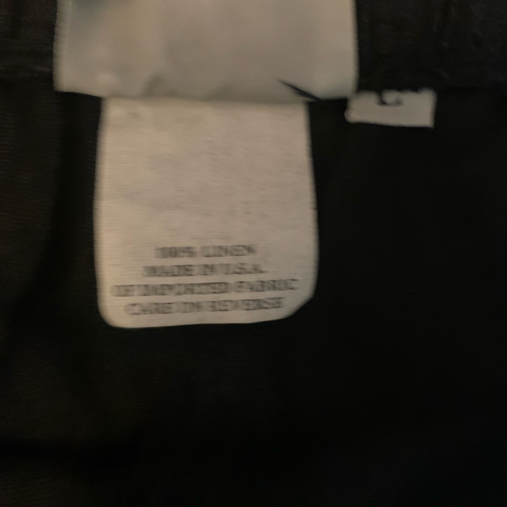 Linen Hot Cotton Black Straight Leg Pants - Picture 3 of 3